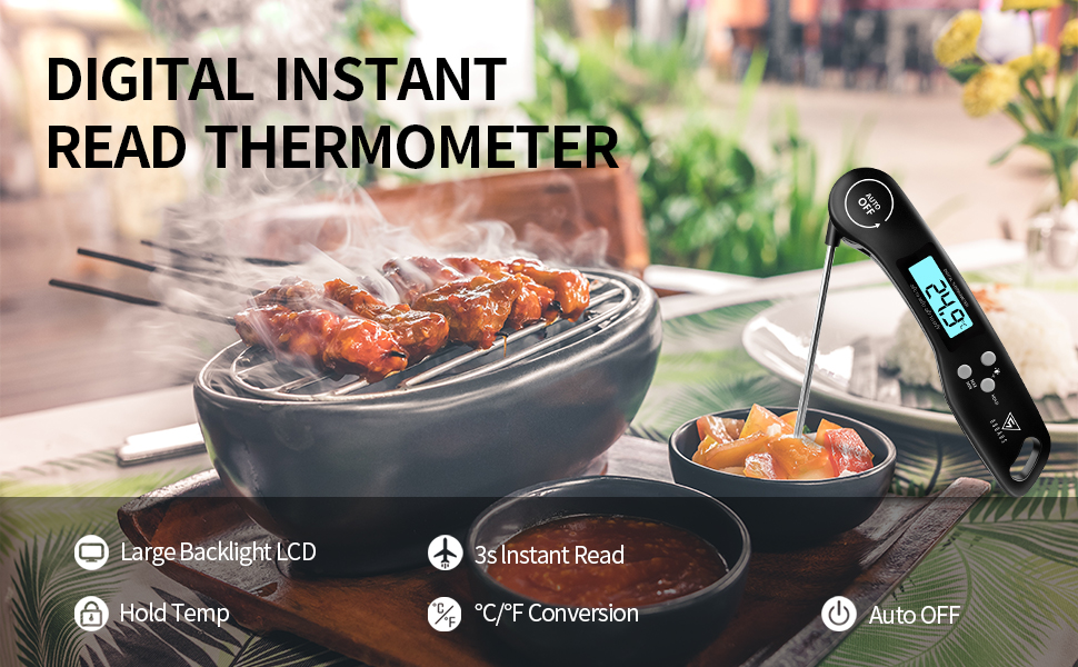 Instant Read Meat Thermometer Digital LCD Cooking BBQ Food
